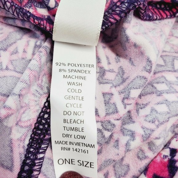 LuLaRoe Leggings‎ Pink Purple White Floral One Size OS - Picture 11 of 12